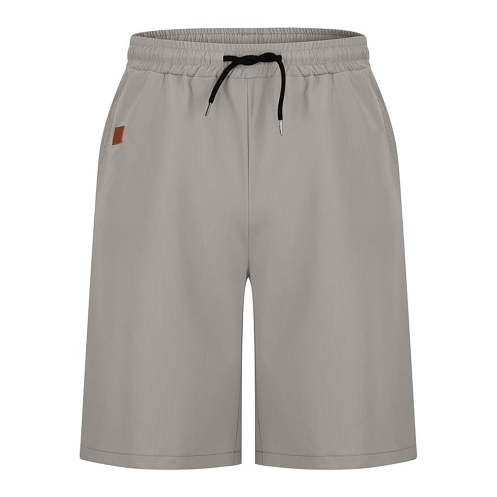 thumbnail image 2 of Pantalones cortos deportivos con cordón para hombre, talla grande, cintura elástica, poliéster, para gimnasio/verano, 2 of 7